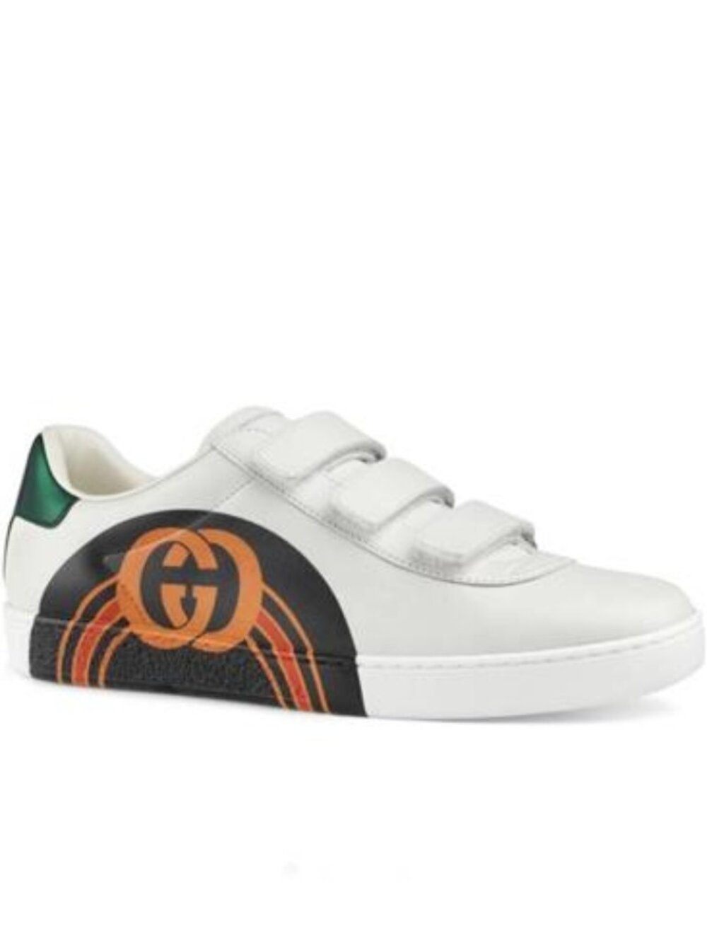 Gucci Ace Interlocking GG Leather 3 Strap Flat Low Top Sneakers Trainers